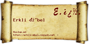Erkli Ábel névjegykártya