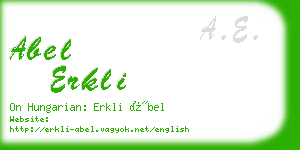 abel erkli business card